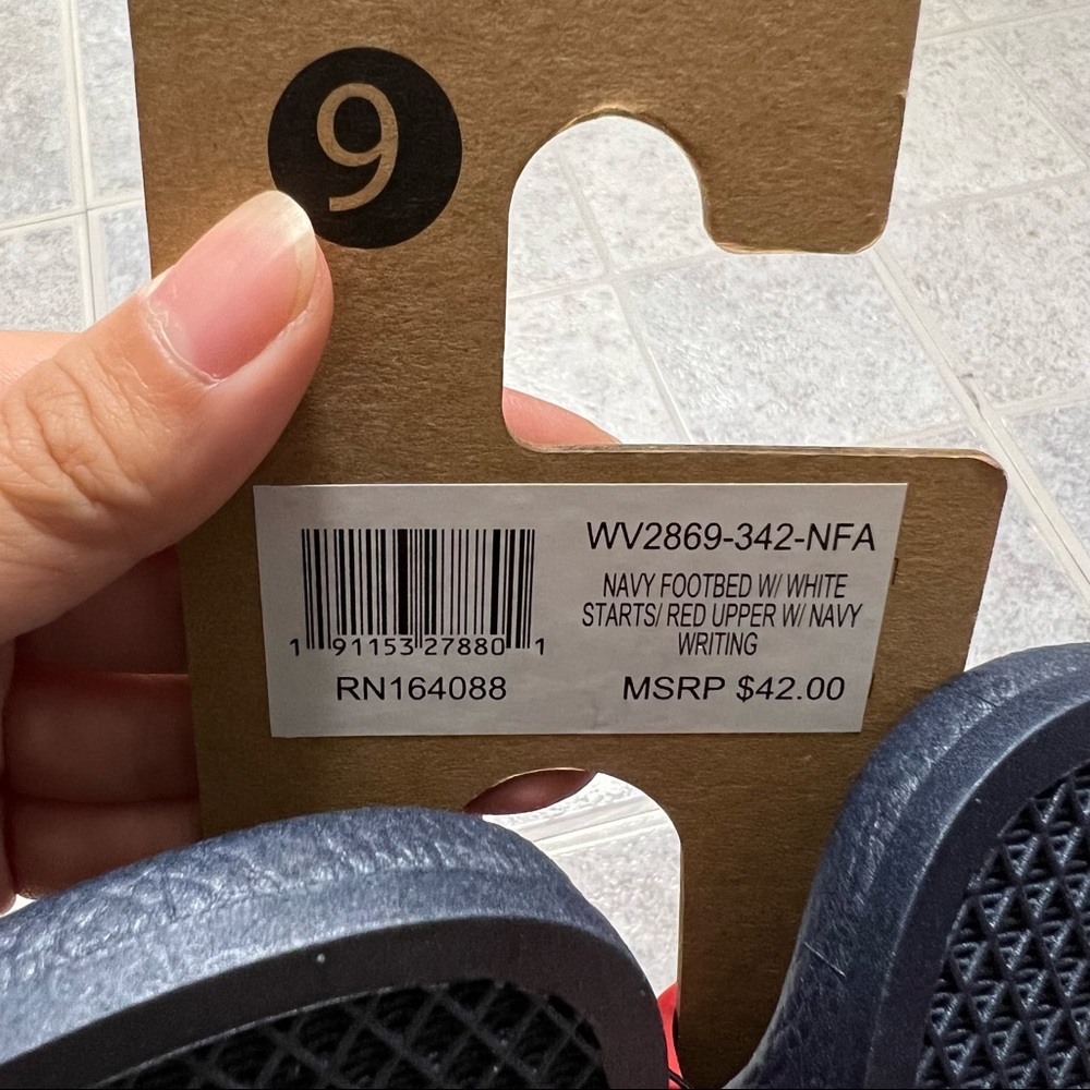 New Rae Dunn USA Red and Navy Blue Slides - Picture 2 of 6